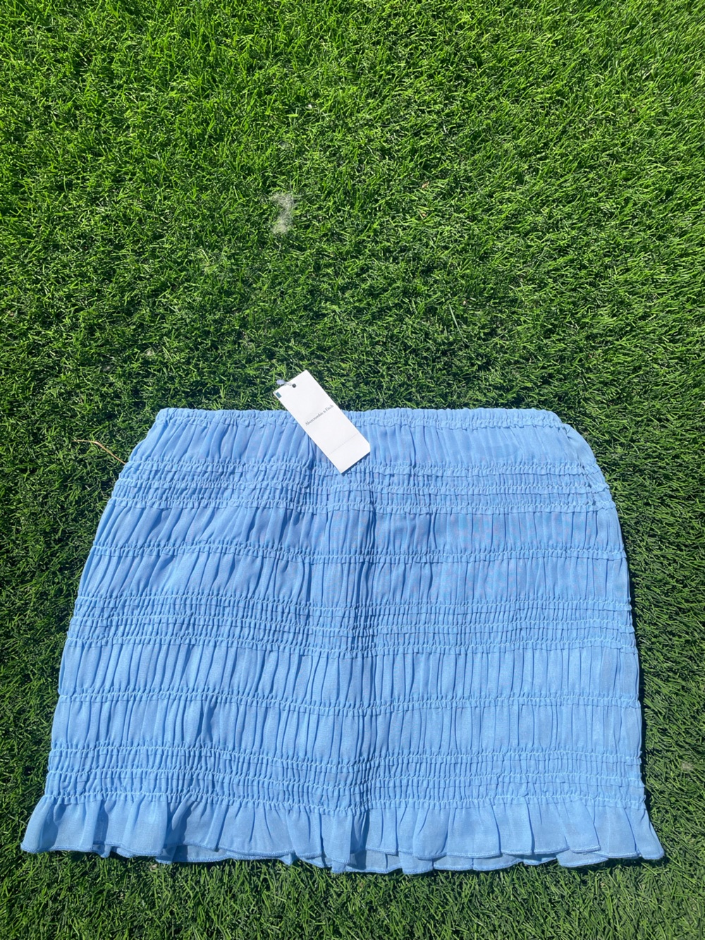 Abercrombie & Fitch Light Blue Smocked Mini Skirt